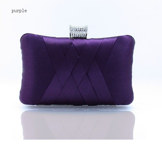 Mode Marineblau Damen Satin Strass Kupplung Handtasche Abendtasche Bankett Party Geldbeutel verfassungs beutel Freie