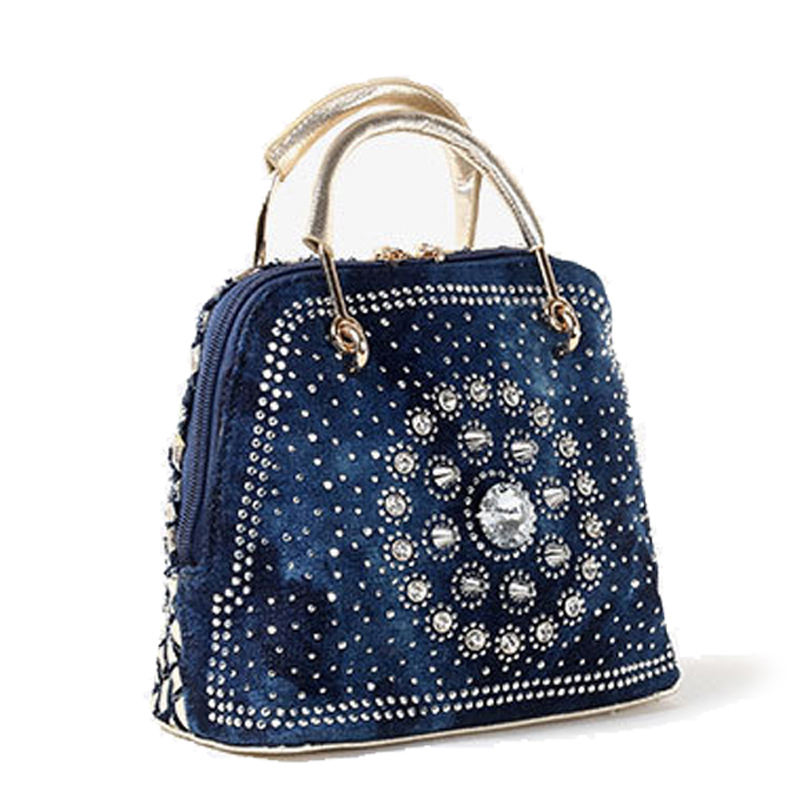 Damen Denim Handtaschen Vintage Strass Umhängetaschen Damen kleine Taschen jean Bolsas Femininas für Damen
