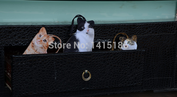 Europäische und Amerikanische Mode Damen Tageskupplungen Hochwertigen Retro Karikatur tier Taschen Cat Damen