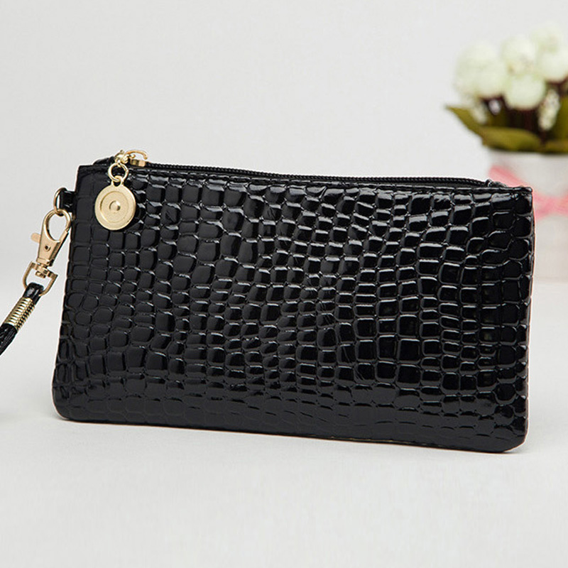 Mode Damen Brieftaschen Und Geldbörsen Neue Stein Muster Leder Tag Kupplungs Geldbeutel Handtaschen Wristlet Tasche