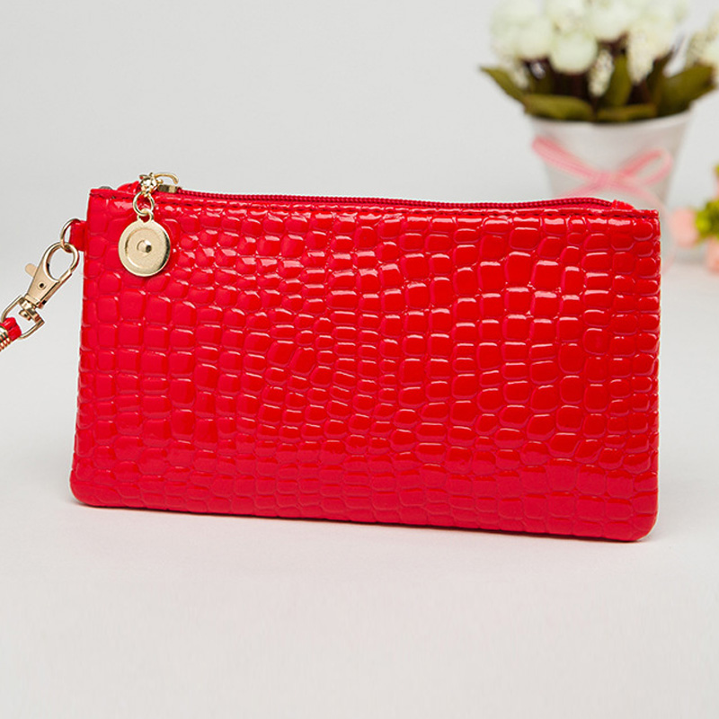 Mode Damen Brieftaschen Und Geldbörsen Neue Stein Muster Leder Tag Kupplungs Geldbeutel Handtaschen Wristlet Tasche