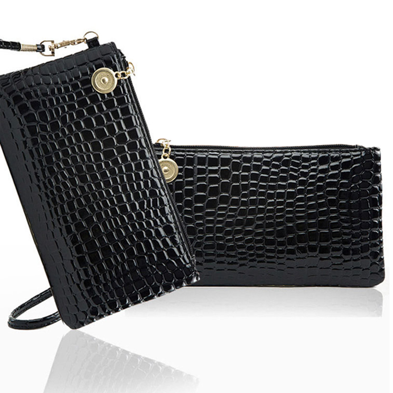 Mode Damen Brieftaschen Und Geldbörsen Neue Stein Muster Leder Tag Kupplungs Geldbeutel Handtaschen Wristlet Tasche