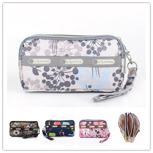 Lesport Blume Reißverschluss Tasche Damen Mini Handtasche Handgelenk Länge Tasche Damen Druck Tageskupplunge
