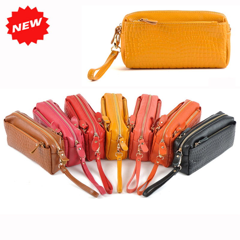 Neue Damen Steinmuster Abendtasche VollrindLeder Präge Wristlet Geldbörse Taschen Schulter Messenger