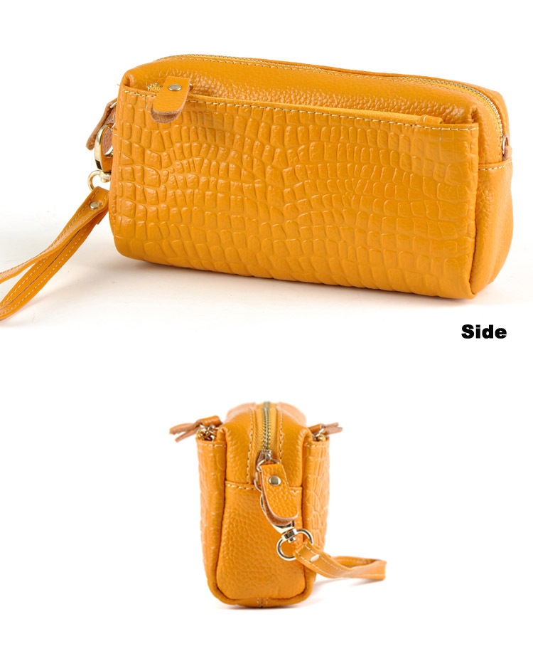 Neue Damen Steinmuster Abendtasche VollrindLeder Präge Wristlet Geldbörse Taschen Schulter Messenger