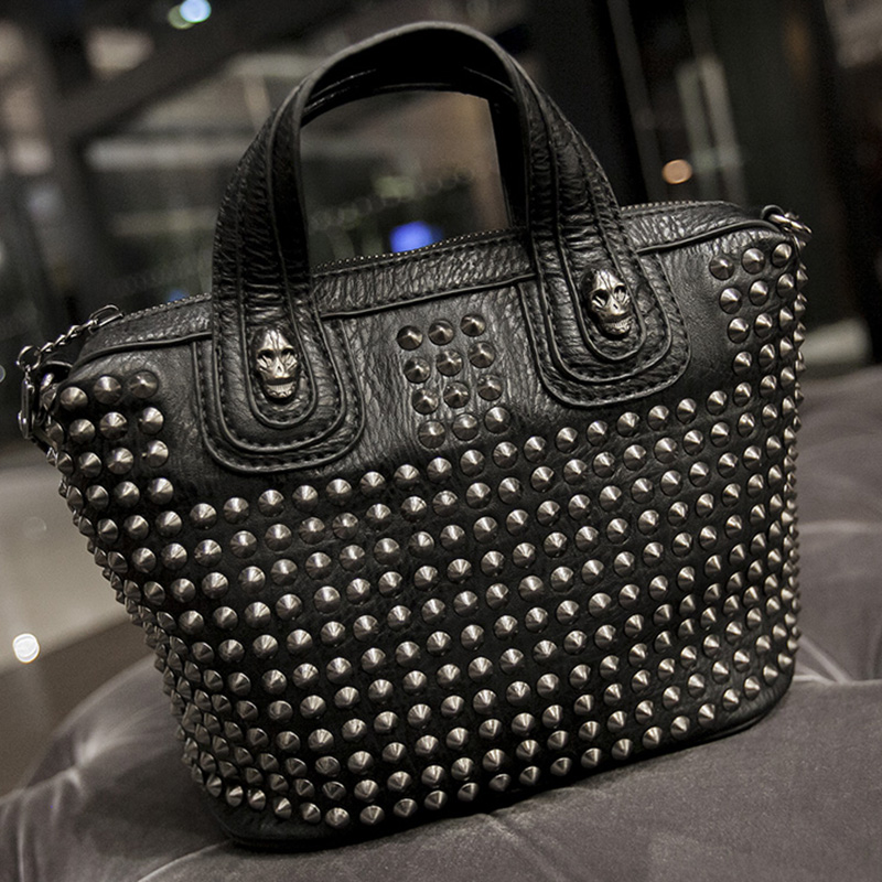 neue mode motorrad Tasche kleine schädel Schultertasche kreuzkörper Handtasche der Damen niet Handtasche