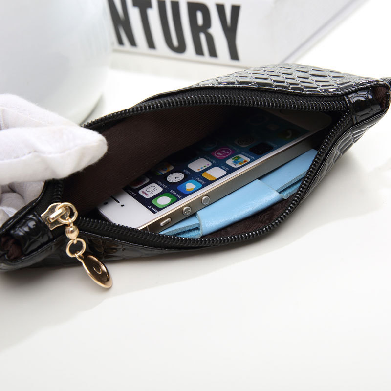 Damen Neu Kommen Original Single Stein Muster Weiche Oberfläche Leder Brieftasche Tageskupplungen