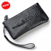 mode Krokodil 100% Echtes Leder Armband Tag Kupplung Abendtaschen Damen Handytasche Geldbörse