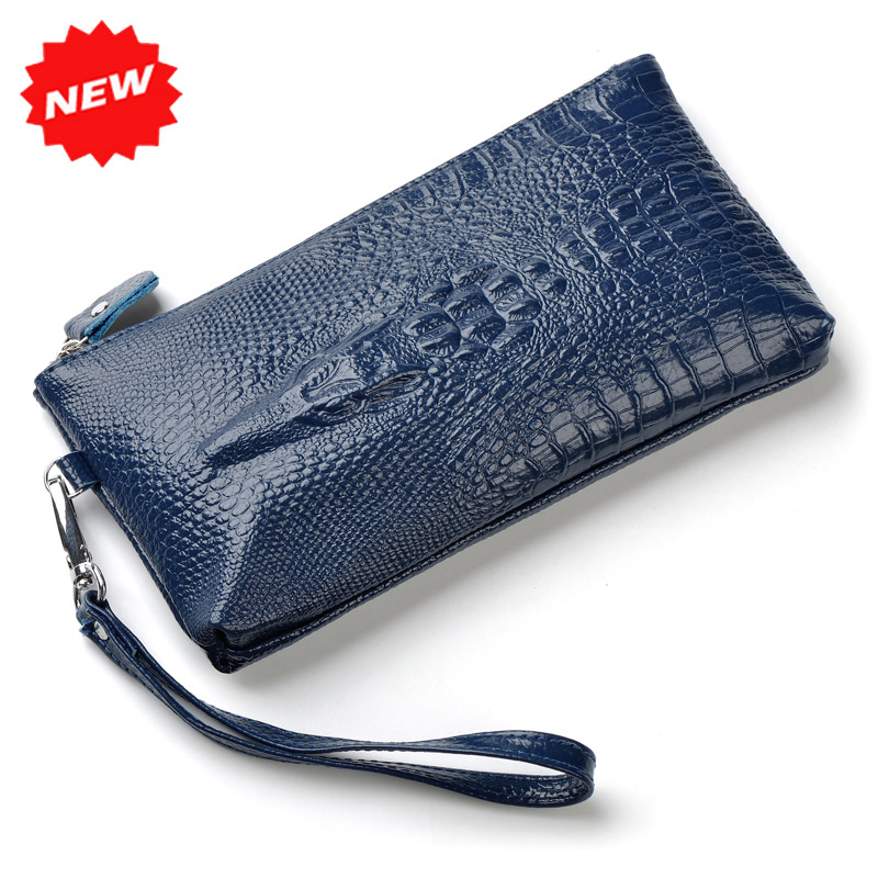 mode Krokodil 100% Echtes Leder Armband Tag Kupplung Abendtaschen Damen Handytasche Geldbörse