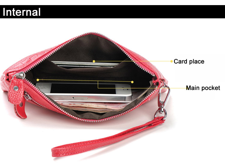 mode Krokodil 100% Echtes Leder Armband Tag Kupplung Abendtaschen Damen Handytasche Geldbörse