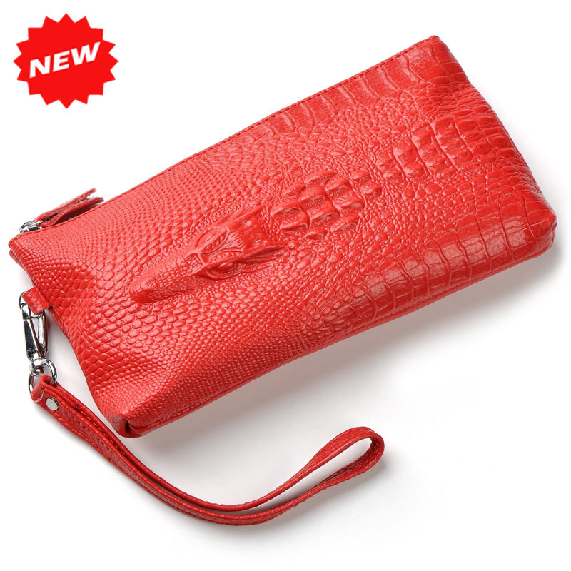 mode Krokodil 100% Echtes Leder Armband Tag Kupplung Abendtaschen Damen Handytasche Geldbörse