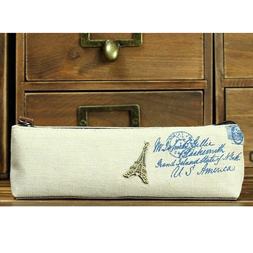 Leinwand Schreibwaren Lagerung Stift Federmäppchen Geldbörse Tasche Tasche Kosmetiktasche Make Up