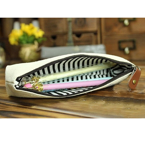 Leinwand Schreibwaren Lagerung Stift Federmäppchen Geldbörse Tasche Tasche Kosmetiktasche Make Up