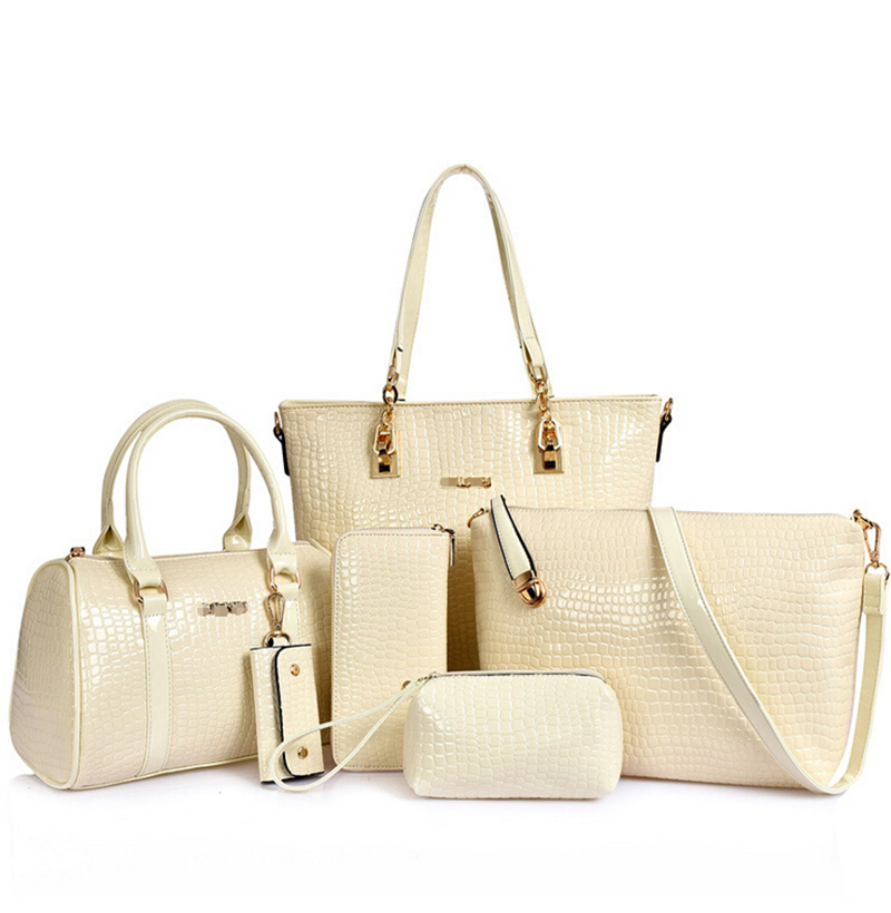 mode Krokodil Handtasche Pu Leder Tasche Damen Handtaschen Crossbody Messenger Bag Brieftasche 6 Sätze