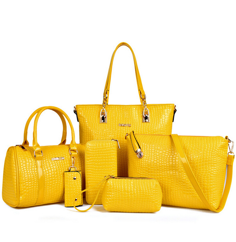 mode Krokodil Handtasche Pu Leder Tasche Damen Handtaschen Crossbody Messenger Bag Brieftasche 6 Sätze