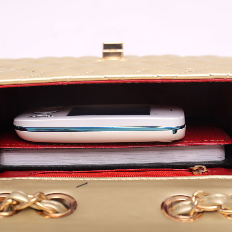 neue Kette Damen Umhängetaschen fashion marke weiblichen gold Leder Handtasche mini Umhängetasche