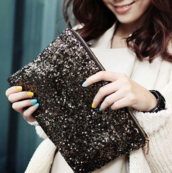 Werbe Mode Damen Clutch Dazzling Pailletten Glitter Funkelnde Handtasche Abendtasche Großhandel Gute