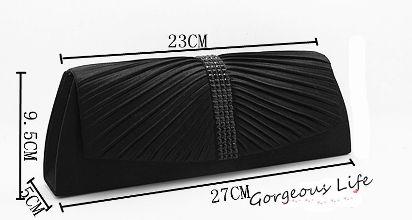 Fashion Kristall Damen Kupplungen Mit Schulter Kette Für Abschlussball partei Luxusmarke Taschen Satin Schwarz