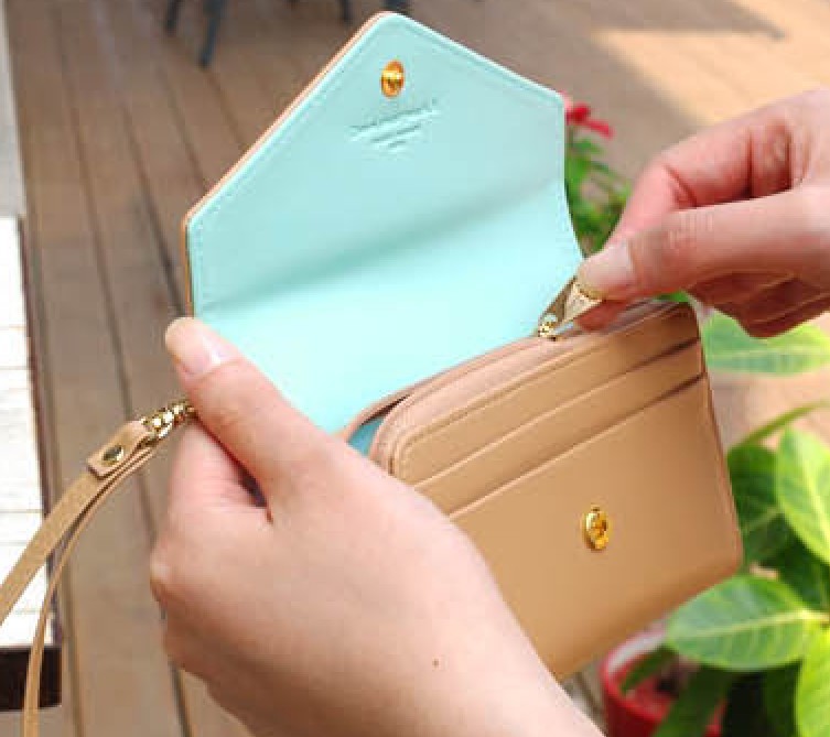 Damen Mode Taschen iPhone Geldbörse Münzfach Armband Beutel PU Leder Zip Wallet