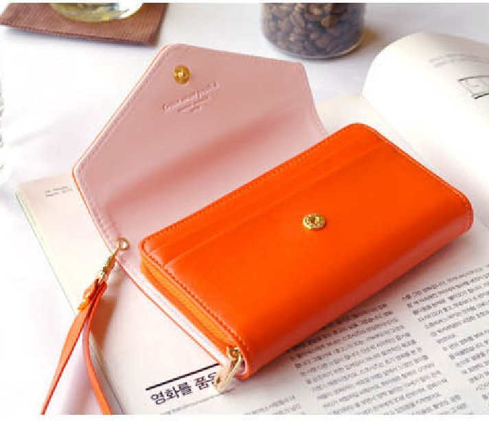 Damen Mode Taschen iPhone Geldbörse Münzfach Armband Beutel PU Leder Zip Wallet