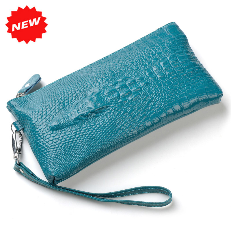 Hot 3D Crocodile 100% Echtes Leder Armband Tag Kupplung Abendtaschen Damen Handytasche Geldbörse