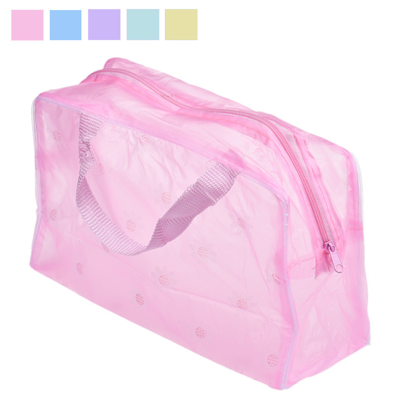 Blumendruck Transparent Wasserdicht Make up Kosmetiktasche Reise Waschen Zahnbürste Beutel Kulturveranstalter Tasche