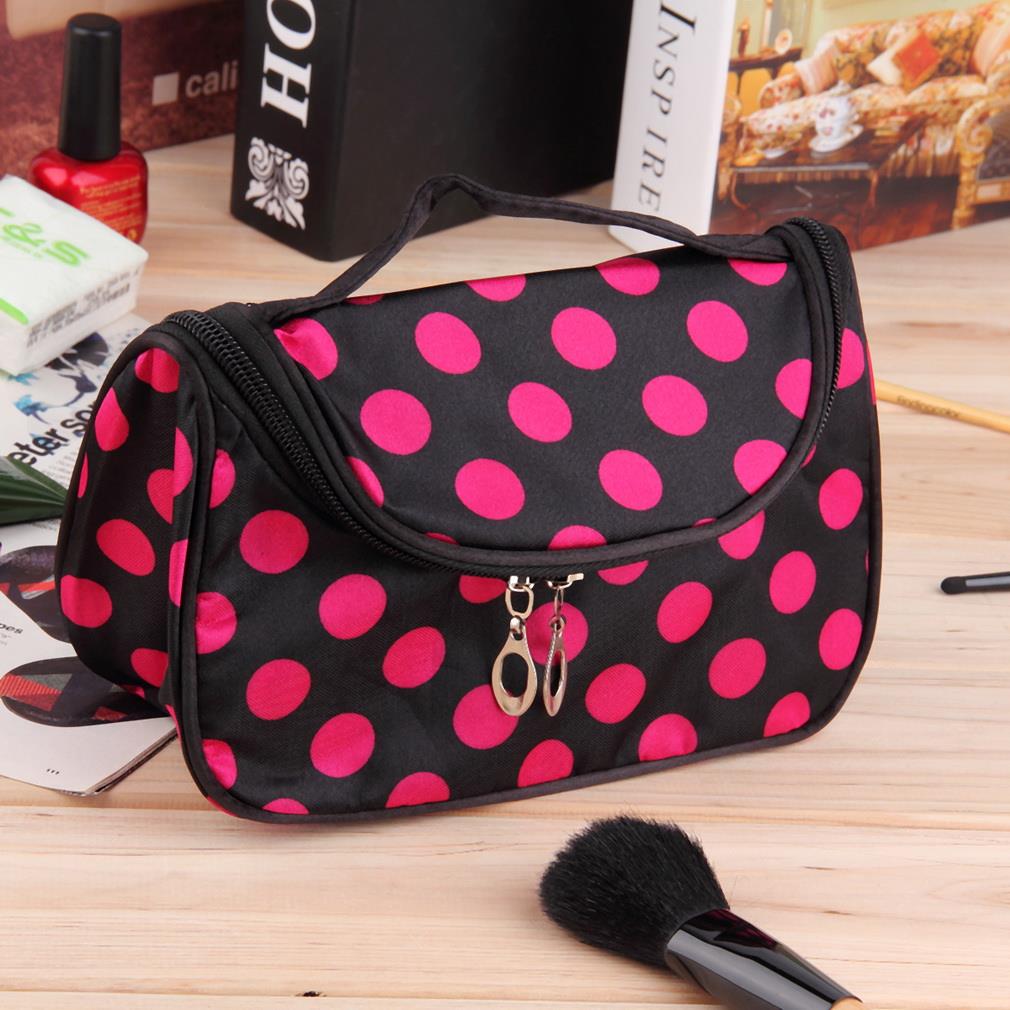 1 stück Neue Dot Kulturbeutel Kosmetiktasche Kosmetik etui große kapazitäts bewegliche Damen verfassung