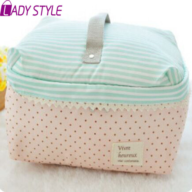 Neue ankunft große kapazität Kosmetiktasche Koreanischen make up Tasche dot Damen Handtasche portable storage