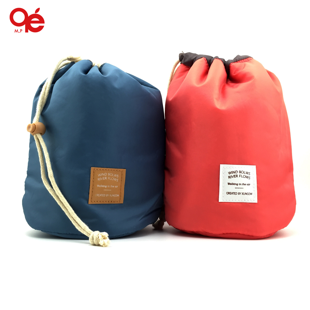 Tonnenförmige Reise Kosmetiktasche Nylon Waschbeutel Organizer Aufbewahrungstasche Reisetasche Hohe Kapazität