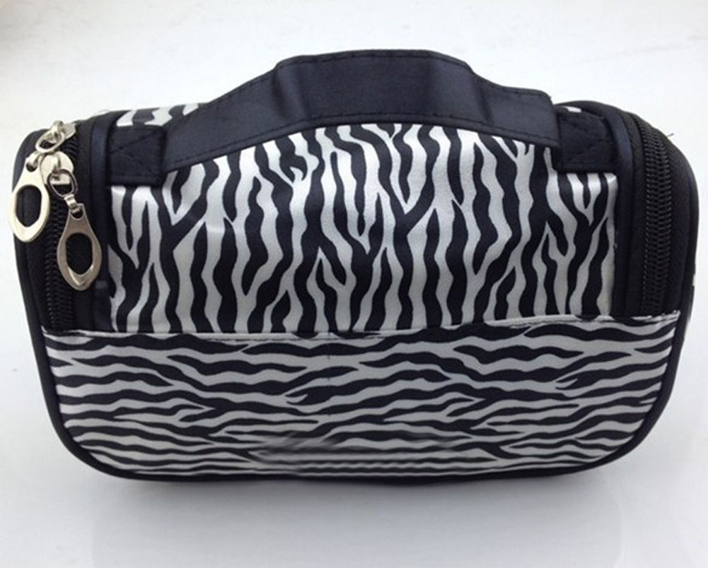 Neue Mode Tragbaren Wasserdichten Damen Make Up Tasche Bilden Speicher organisator box Beauty Case Travel Pouch Zebra