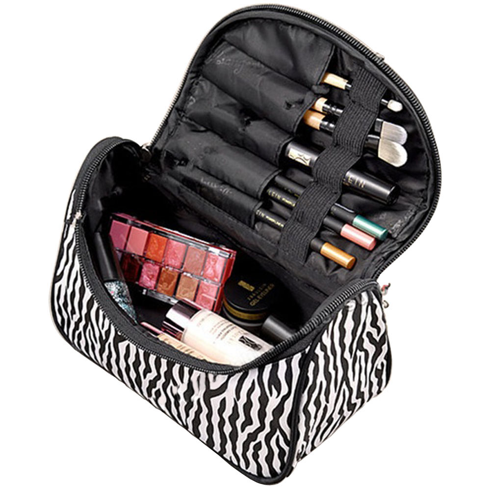 Neue Mode Tragbaren Wasserdichten Damen Make Up Tasche Bilden Speicher organisator box Beauty Case Travel Pouch Zebra