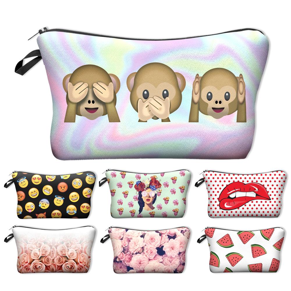 3D Druck Make Up Taschen Mit Multicolor Muster Nette Kosmetik Pouchs Für Reise Damen Beutel Damen KosmetikTasche