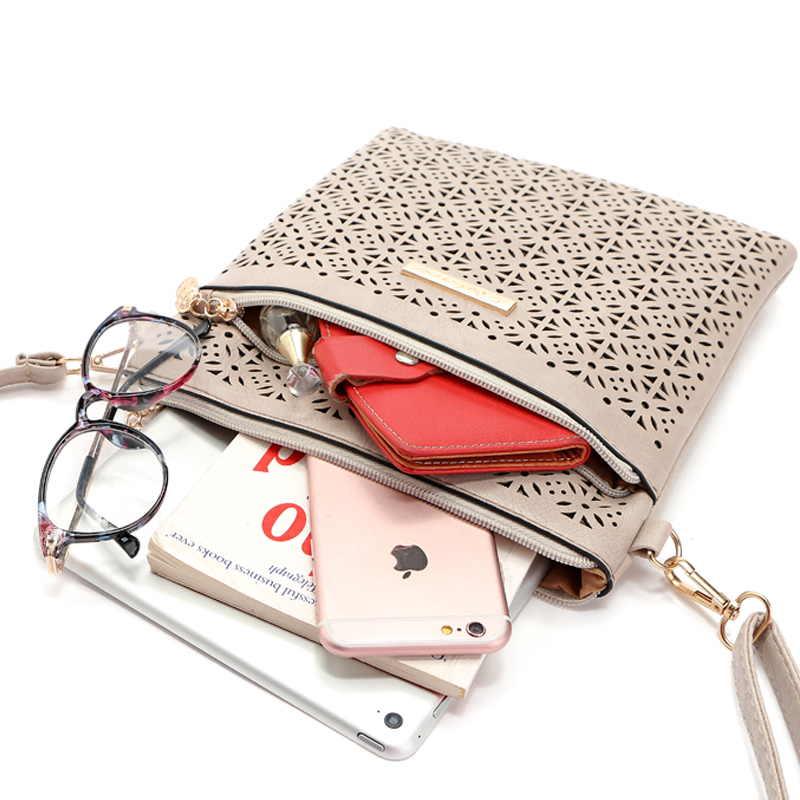 Damen Umhängetasche Aushöhlen bolsa feminina bolso mujer Leder Umhängetasche Kleine Crossbody Taschen
