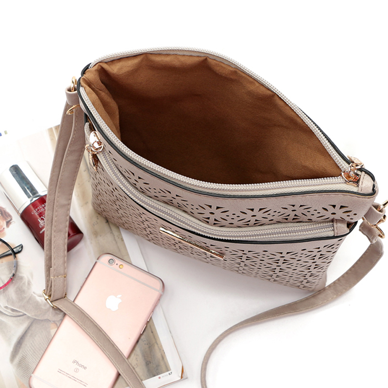 Damen Umhängetasche Aushöhlen bolsa feminina bolso mujer Leder Umhängetasche Kleine Crossbody Taschen