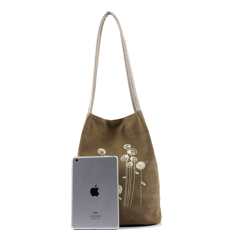 Frühling und Sommer Umhängetasche Leinwand Damen Handtaschen Eimer Damen Handtaschen Casual Big floral Damen