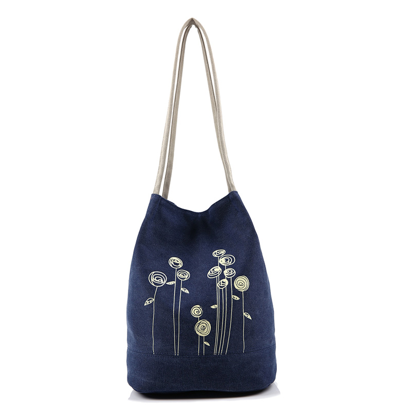 Frühling und Sommer Umhängetasche Leinwand Damen Handtaschen Eimer Damen Handtaschen Casual Big floral Damen