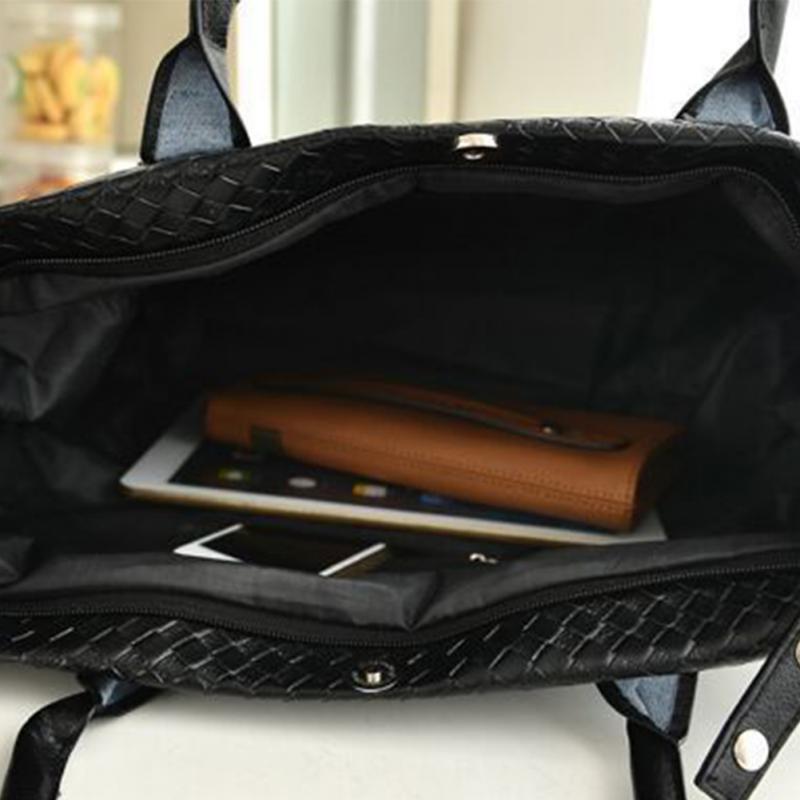 Neue Damen Handtasche Klassische Schwarz Farbe Einkaufen Handtasche mit Schulter große Kapazität Leder