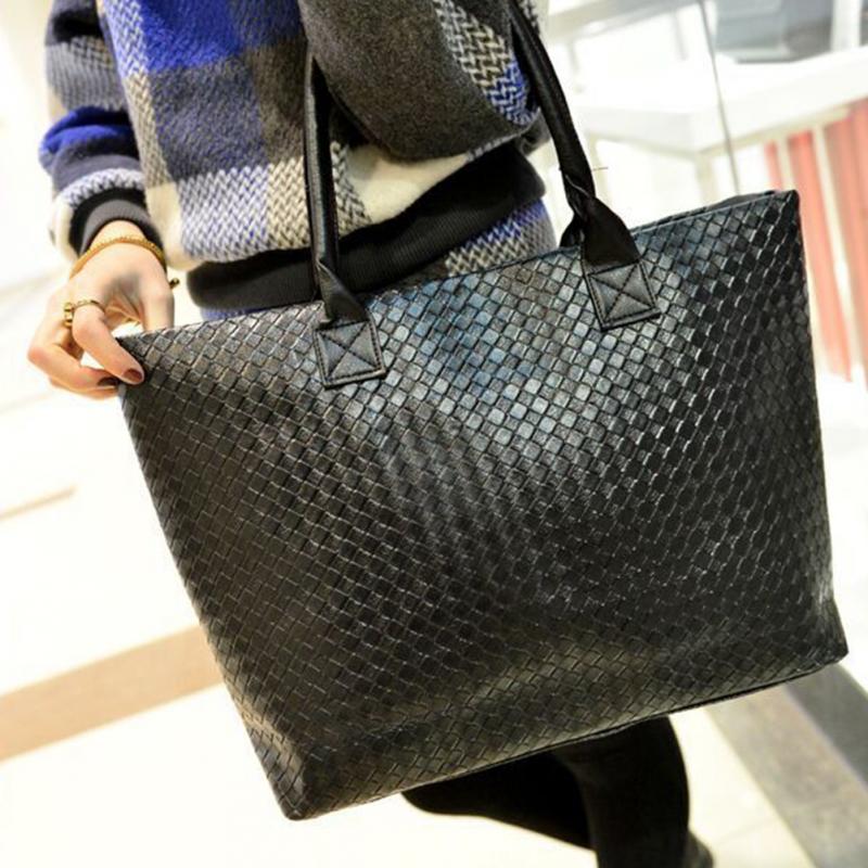 Neue Damen Handtasche Klassische Schwarz Farbe Einkaufen Handtasche mit Schulter große Kapazität Leder