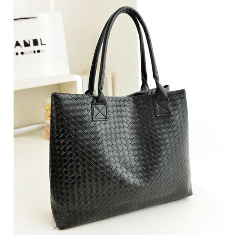 Neue Damen Handtasche Klassische Schwarz Farbe Einkaufen Handtasche mit Schulter große Kapazität Leder