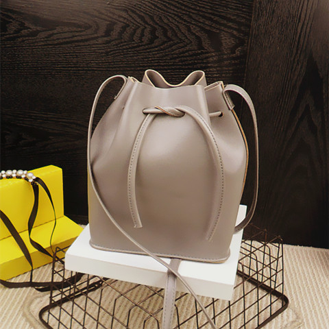 Neue Leder Eimer Tasche Handtasche Weibliche Mädchen Casual Umhängetasche Crossbody Taschen Damen