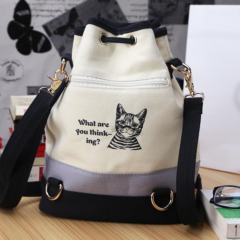 Damen Taschen Spanisch Leinwand Eimer Tasche Handtasche Mode retro Leinwand Damen Umhängetasche Vintage print