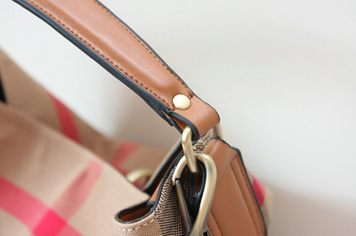 BRITISCHEN KUNSTLeder LEINWAND üBERPRüFEN PLAID EIMER Tasche FüR Damen Mode Designer Handtaschen