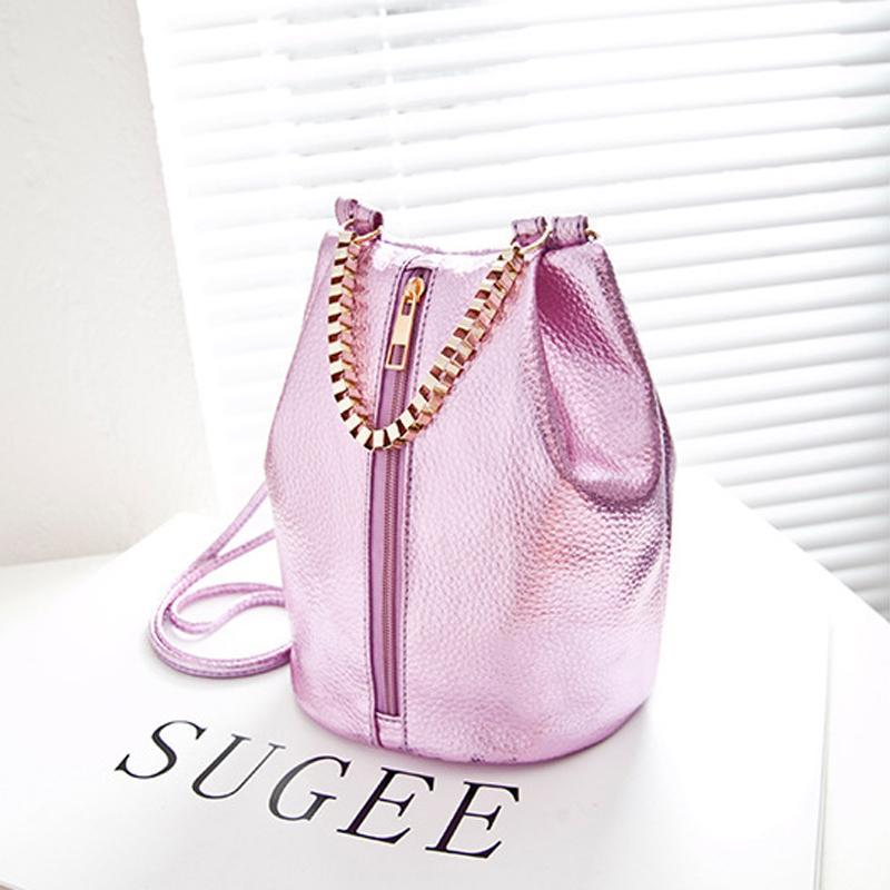 Nagelneu Pu Leder Damen Messenger Bags Fashion Ketten Eimer Tasche Damen Handtasche Crossbody Umhängetasche