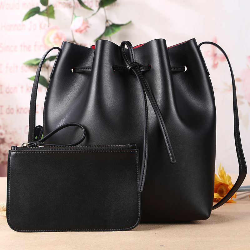 neue Damen Umhängetasche tunnelzug eimer Tasche hochwertigen pu Leder Handtasche mit logo bedruckt Groß