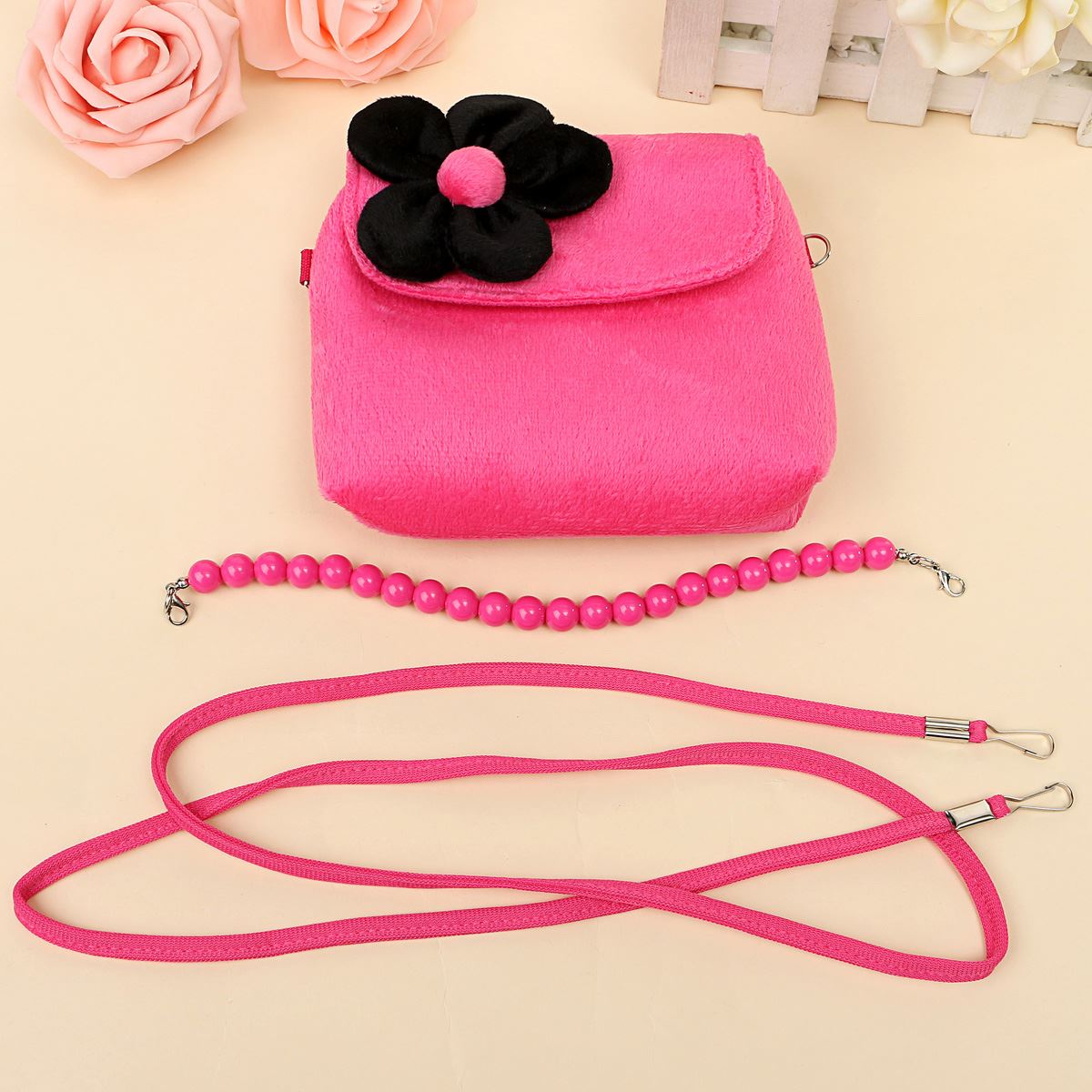 Schöne Stereoskopischen Blumen Plüsch Umhängetasche Prinzessin Paket Für Babys Kinder Kindergarten