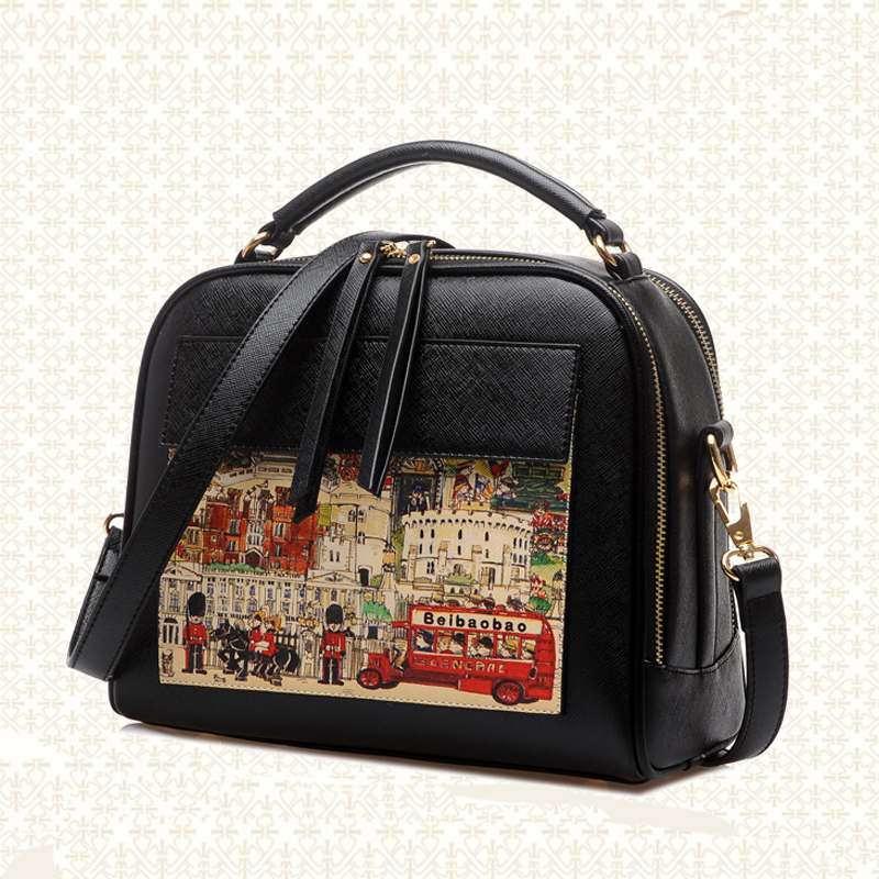 Hit Ihr Herz Mode Pu Leder Damen Leder Handtasche Lässig öl Bild Muster Damen Umhängetasche Mode