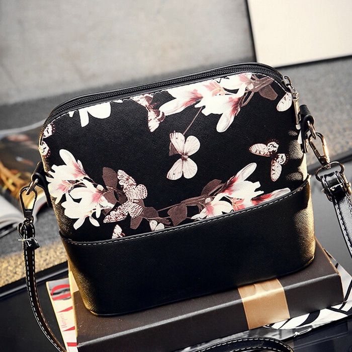 Korean Floral Bedruckte Kleine Damen Shell Damen Crossbody Messenger bags Handtaschen Geldbörsen Schlinge