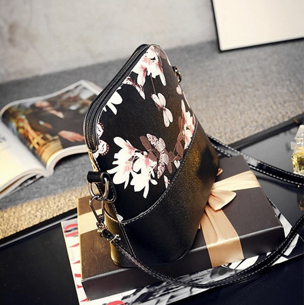 Korean Floral Bedruckte Kleine Damen Shell Damen Crossbody Messenger bags Handtaschen Geldbörsen Schlinge