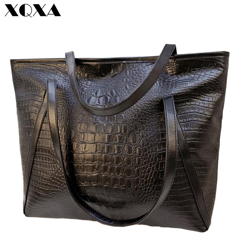 Schwarz Casual Damen Umhängetaschen Pu Leder Weibliche Großen Tragetaschen für Damen Handtasche