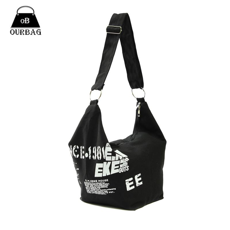 koreanischen Stil Damen Umhängetaschen Reißverschluss Unregelmäßige Leinwand crossedbody Damen